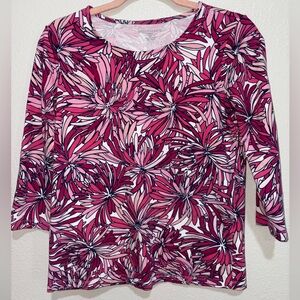 Appleseed's Vibrant Pink Floral Long Sleeve Tee